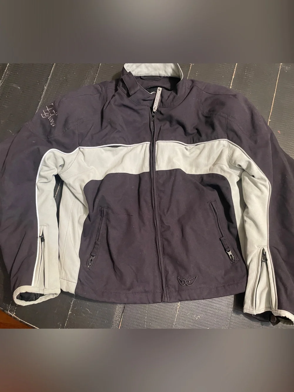 Motorcycle Ladies Jacket -MOTO GP-Softshell Jacket - Black & Light Gray